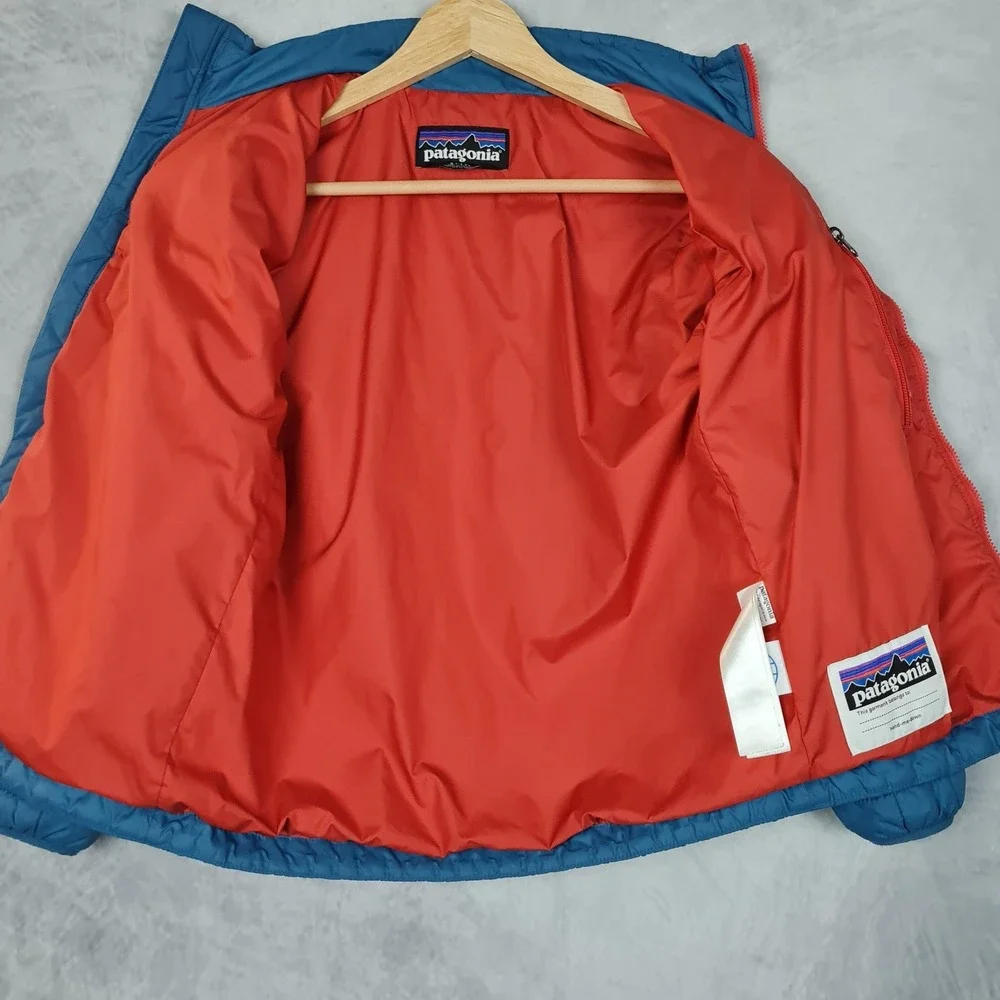 Patagonia Jacket Kids Small 7-8 Blue Nano Puff Brick Quilted PrimaLoft Insulated